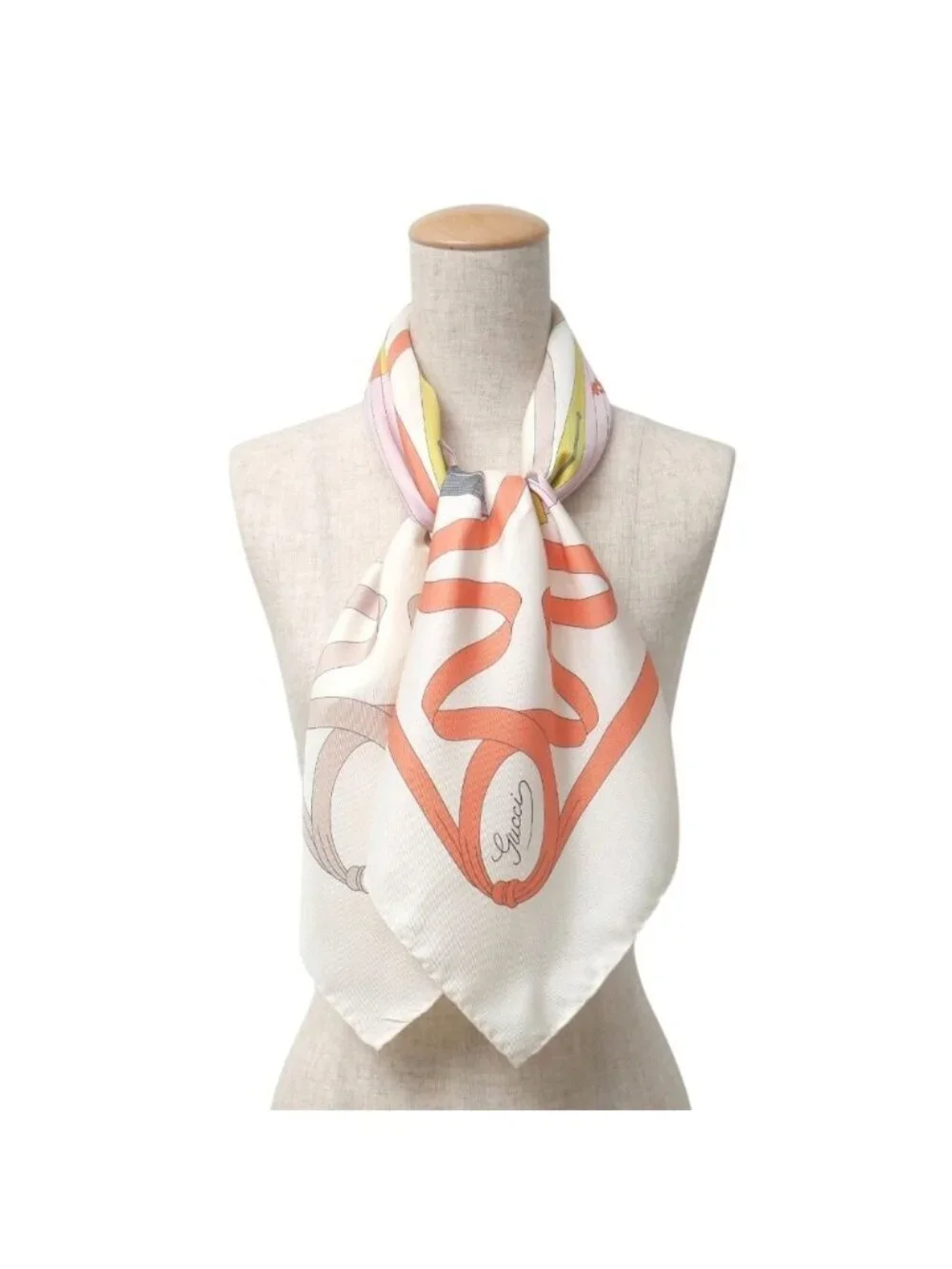 Gucci Fly Swan Scarf 90 Large Silk Twill